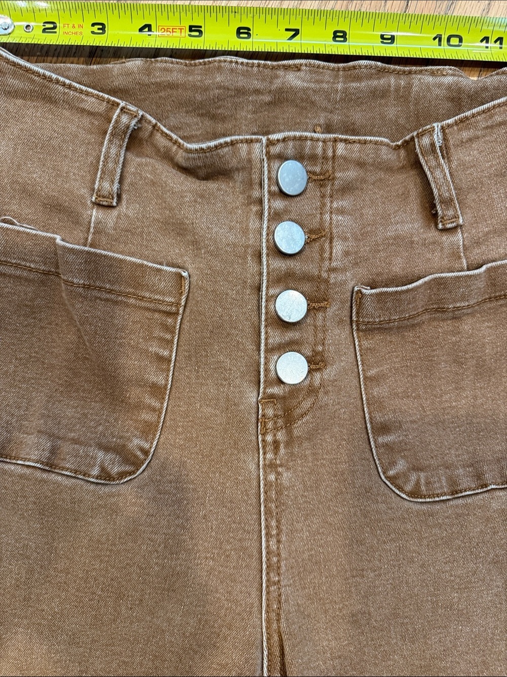 Sidefeel High-Waist Wide Leg Pants in Brown Size: 6 - Picture 4 of 11